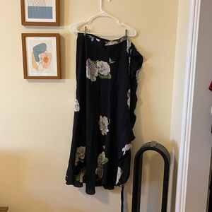 Reformation maxi wrap dress dark blue